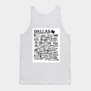 Dallas Texas Map Art Tank Top